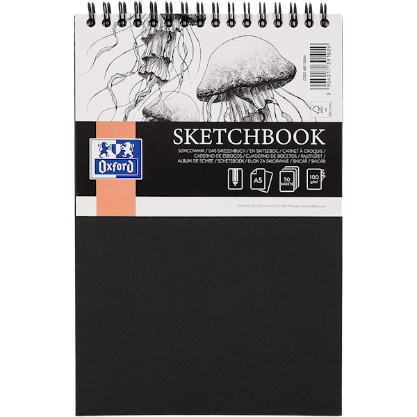 Szkicownik Oxford A5 50 kartek spiralny Artistic