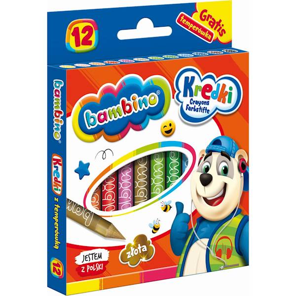 Kredki świecowe 12 BAMBINO