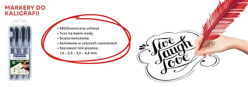 Markery do kaligrafii Centropen 4 szt czarne
