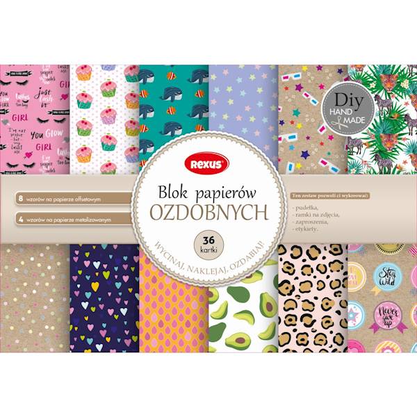 Blok papierów ozdobnych Rexus A5 32 kartki