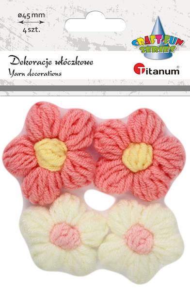 Dekoracje włóczkowe Titanum kwiaty 4 szt.