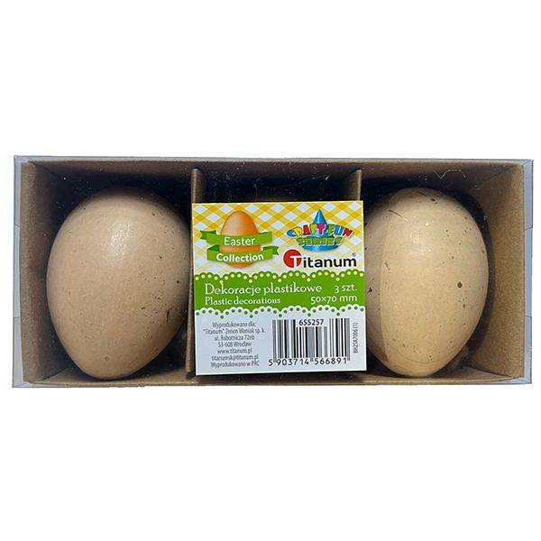 Dekoracje plastikowe Titanum jajka 3 szt. 50x70mm