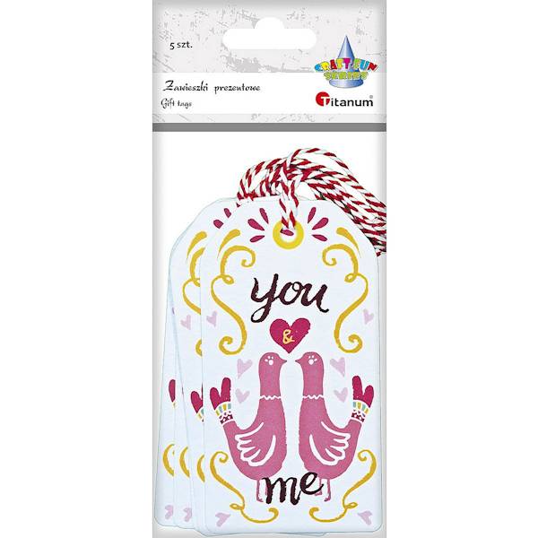 Zawieszki prezentowe Titanum 5 szt. gołębie