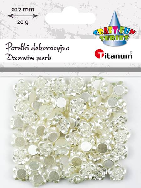 Perełki dekoracyjne Titanum 20g różyczki białe