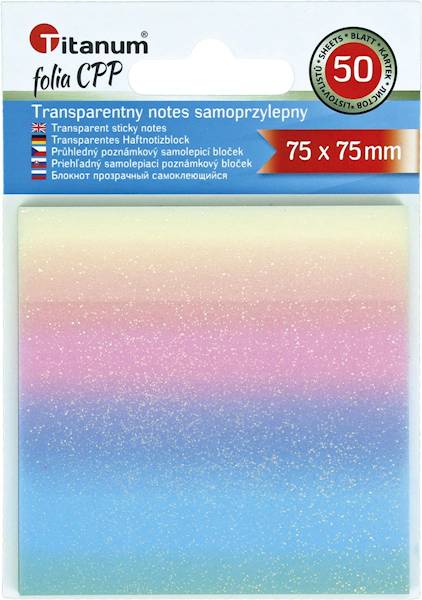 Transparentny notes samop. Titanum tęczowy