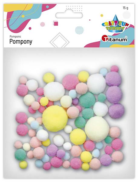 Pompony poliestrowe Titanum 15g pastelowe