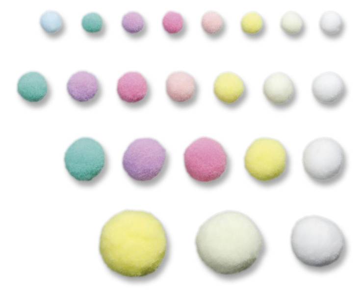 Pompony poliestrowe Titanum 15g pastelowe