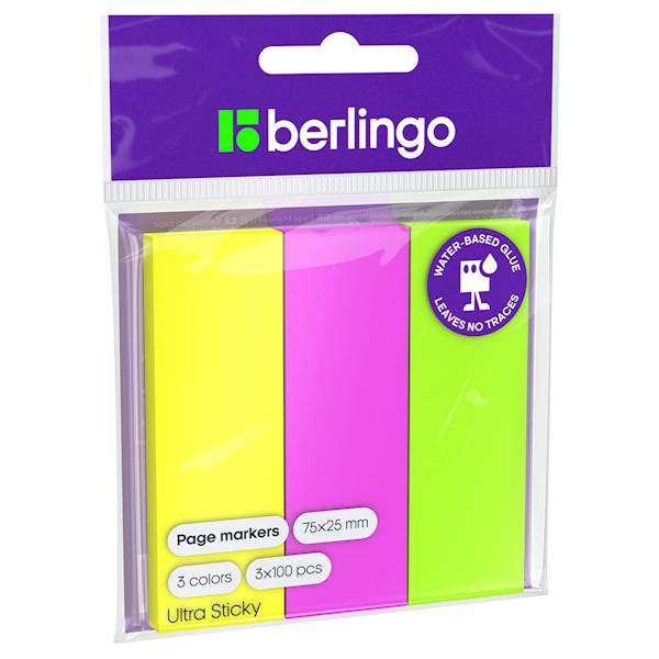 Zakładki indeksujące Berlingo 20x75mm neonowe