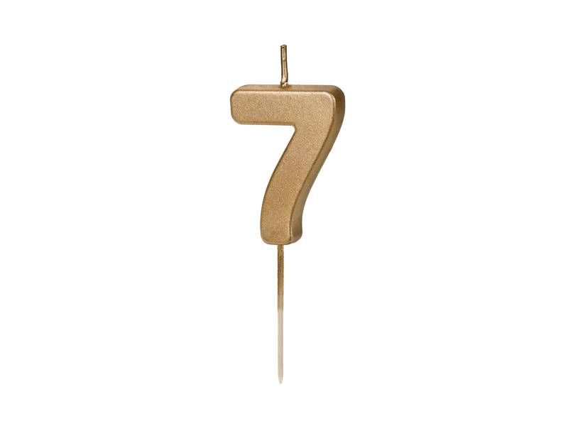 Świeczka urodzinowa Partydeco złota "7"