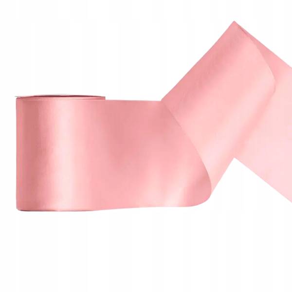 Wstążka satynowa j. brudny róż 100mm x 25m