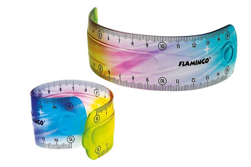 Linijka elastyczna 15cm Flamingo