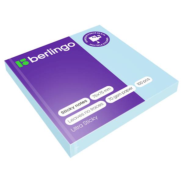 Bloczek samop. Berlingo Ultra Sticky 75x75 niebies