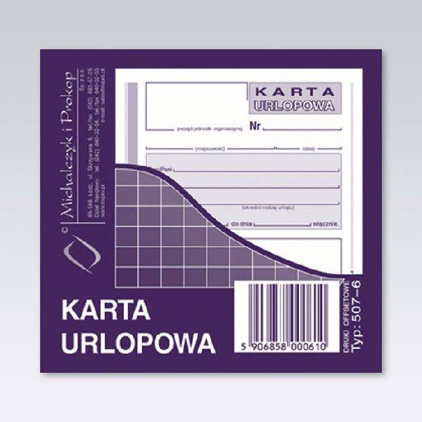 Karta urlopowa 2/3 A4 Typ 507-6