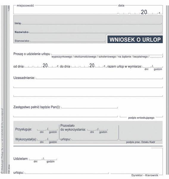 Wniosek o urlop 2/3 A5 40k 513-4