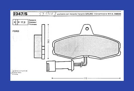 JUR 571308J KLOCKI HAMULCOWE  FORD