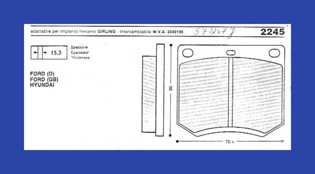 JUR 571247J KLOCKI HAMULCOWE FORD  HYUNDAI