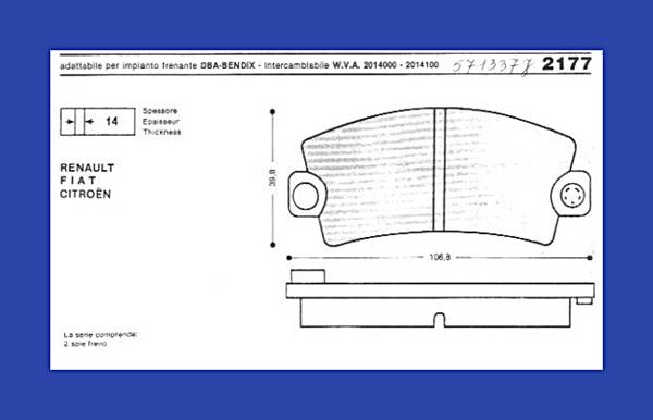 JUR 571337J KLOCKI HAMULCOWE  RENAULT FIAT 