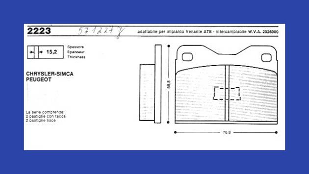 JUR 571227J KLOCKI HAMULCOWE PEUGEOT
