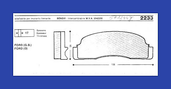 JUR 571244J KLOCKI HAMULCOWE FORD