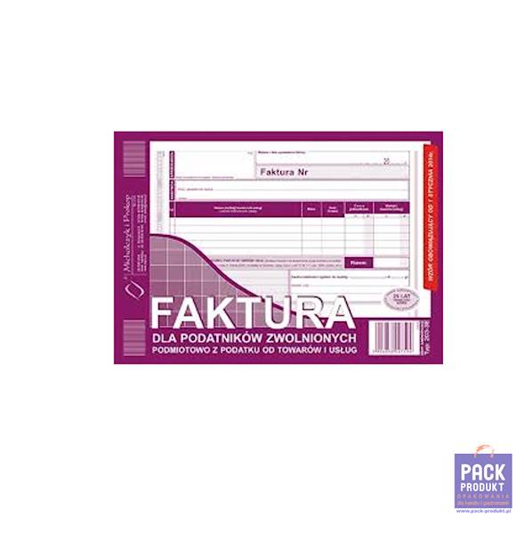 DRUK - FAKTURA A5 DLA POD.ZWOL.