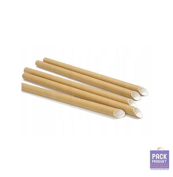 SŁOMKA PAPIEROWA 200 x 12mm (skos) BRĄZ A'100