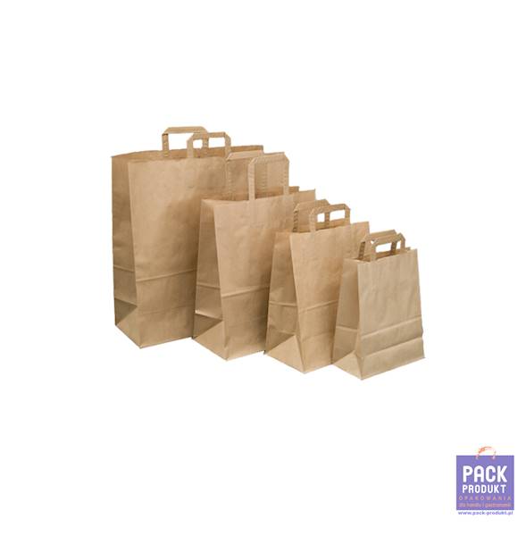 TORBA PAPIEROWA UCHO BRĄZ 22x11x28 mała