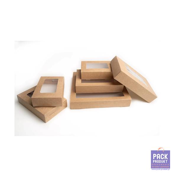 POJEMNIK SUSHI KRAFT Z OKIENKIEM 260x260x50 A'70