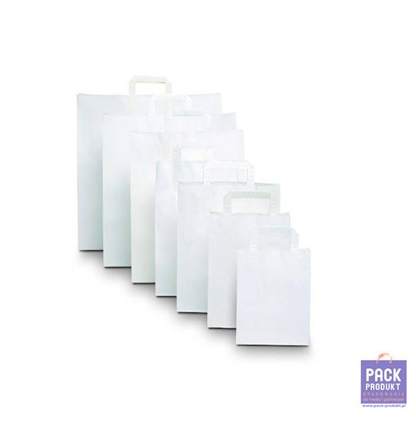 TORBA PAPIEROWA UCHO BIAŁA 26x14x30 srednia