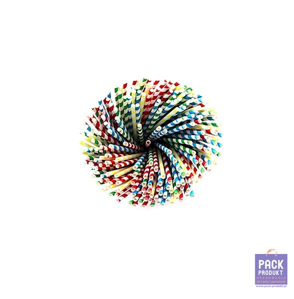 SŁOMKA PAPIEROWA 200 x 8mm A'100  KOLOR