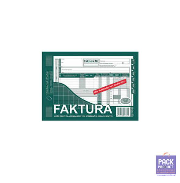 DRUK - FAKTURA VAT A5 BRUTTO PION