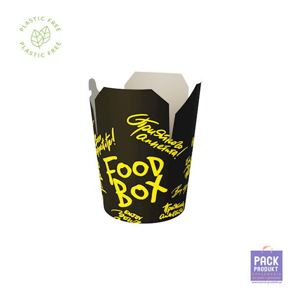 FOOD BOX 500 ml 50szt. żółto-czarne (bez plastiku)
