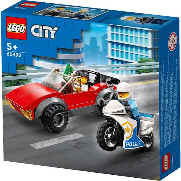 LEGO 60392 City Motocykl policyjny – pościg za samochodem