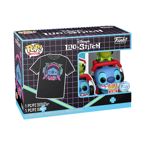 LILO i STITCH: Koszulka + figurka - Gamer Stitch with frog (L)