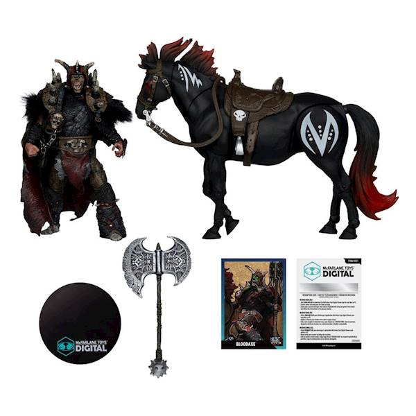Spawn: 2-Pak Bloodaxe with Horse (Spawn: The Dark Ages) 18 cm