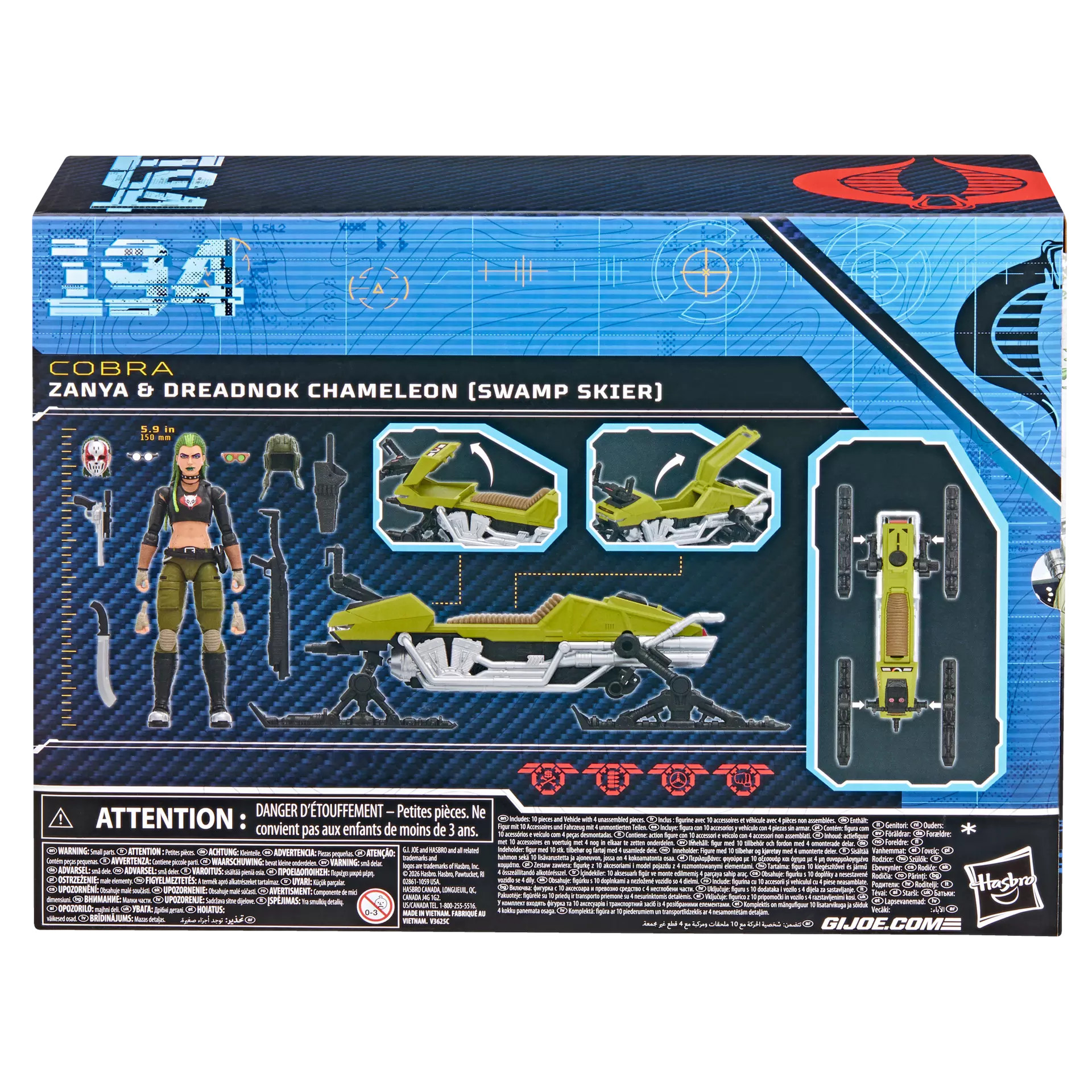 [PRZEDSPRZEDAŻ] G.I. Joe Classified Series #194, Zanya and Dreadnok Chameleon (Swamp Skier) Vehicle 15 CM