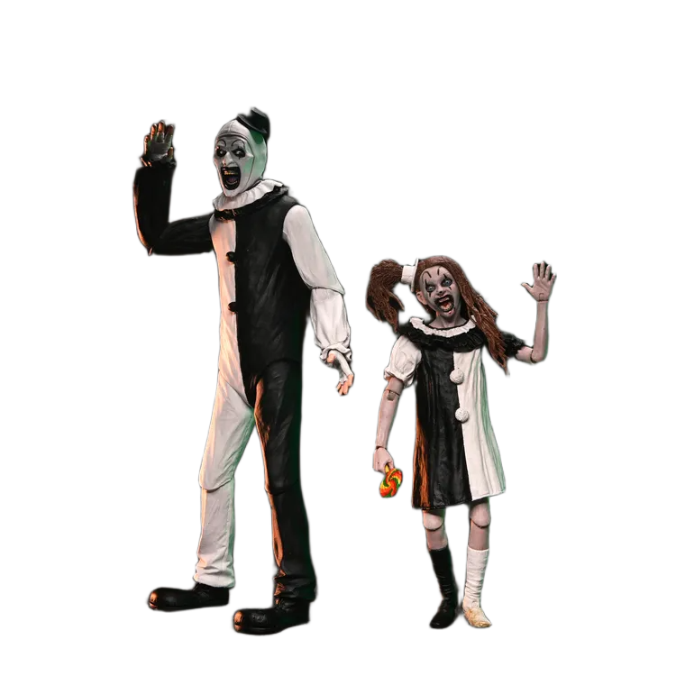 [PRZEDSPRZEDAŻ] Terrifier 2: 2-Pak - Art The Clown & Little Pale Girl Ultimate 17 cm