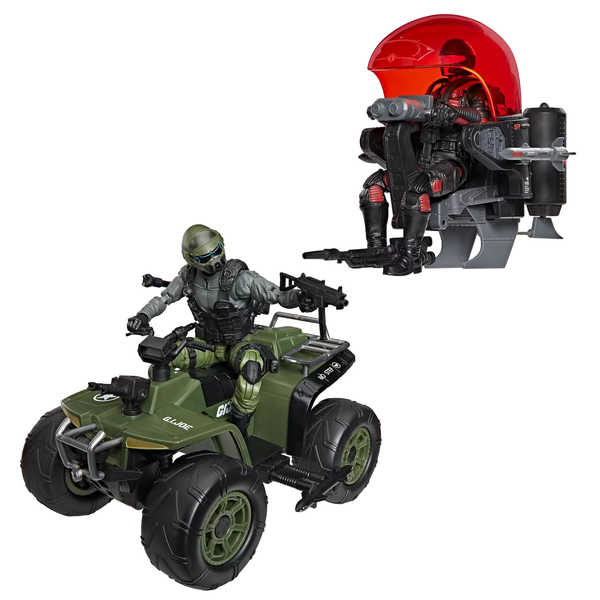 [PRZEDSPRZEDAŻ] G.I. Joe: #218, Snake Eyes & Varmint ATV Vs. Stealth Viper & Cobra Stealth Flight Pod (Trubble Bubble) 15 cm