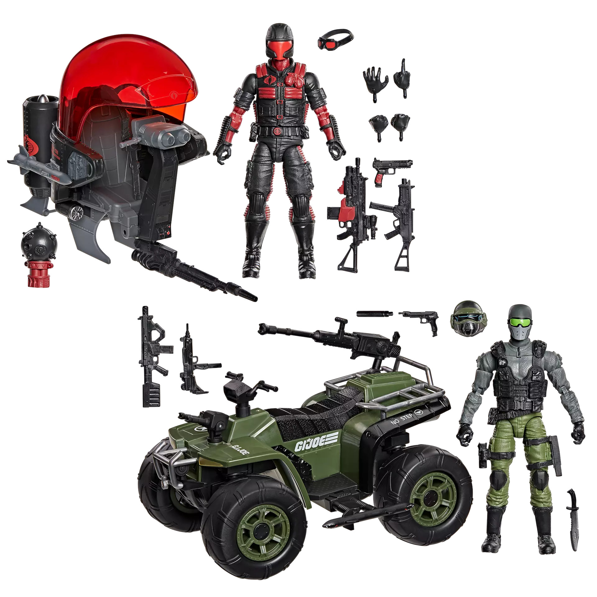 [PRZEDSPRZEDAŻ] G.I. Joe: #218, Snake Eyes & Varmint ATV Vs. Stealth Viper & Cobra Stealth Flight Pod (Trubble Bubble) 15 cm