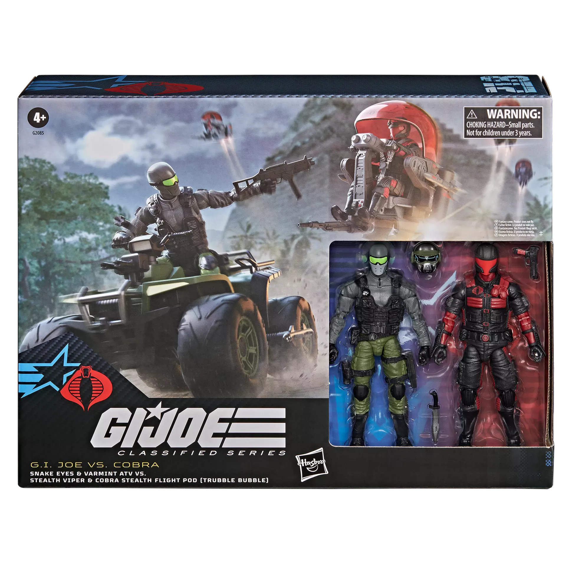 [PRZEDSPRZEDAŻ] G.I. Joe: #218, Snake Eyes & Varmint ATV Vs. Stealth Viper & Cobra Stealth Flight Pod (Trubble Bubble) 15 cm