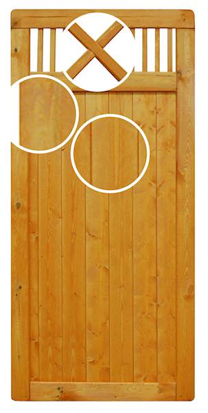 Płot MELLUM z ornamentem 89x179cm - lazura modrzew