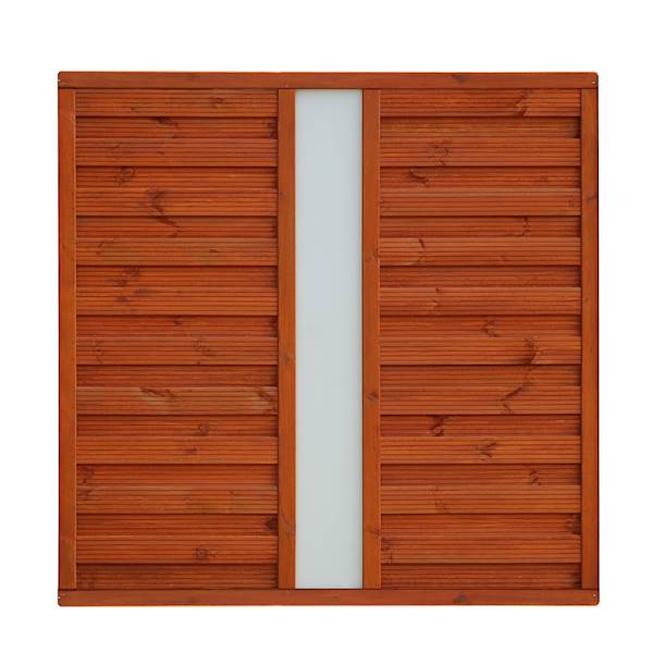 Płot VITRUM 179x179cm z 1 x plexi / lazura teak