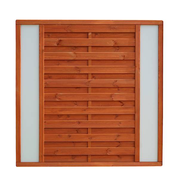 Płot VITRUM 179x179cm z 2 x plexi / lazura teak