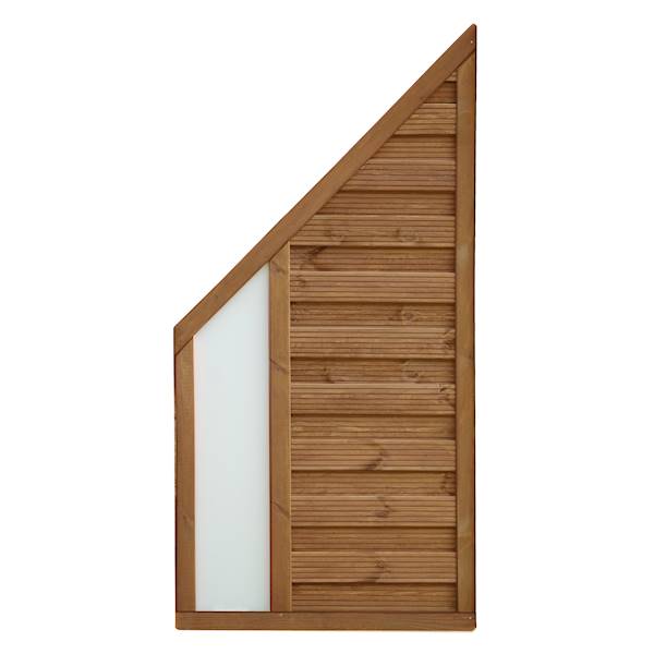 Płot VITRUM 89x179/89 cm z plexi / lazura olcha