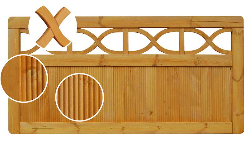 Płot BILBAO z ornamentem 179x89 cm lazura pinia 