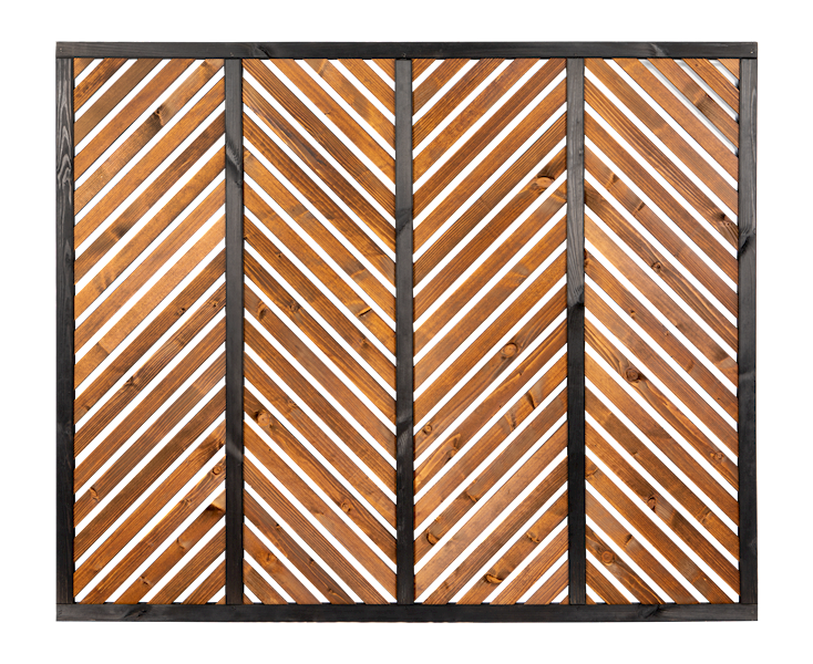 Płot TIVOLI 179x149cm lazura antracyt + złoty dąb.