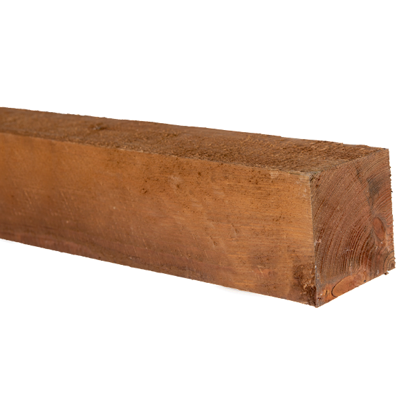 Słupek 9x9x180cm, szorstki,  główka prostocięta, impregnacja brązowa