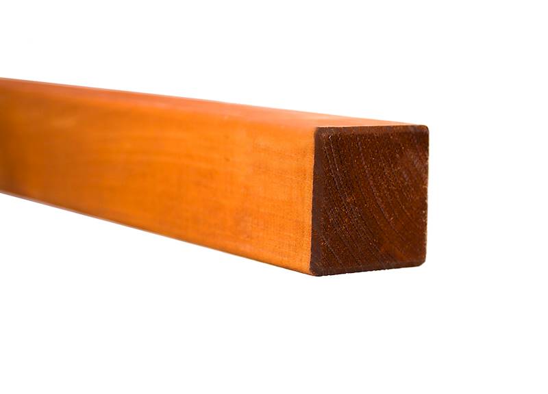 Słupek 7x7x180cm, gładki, główka prostościęta, lazura wiśnia