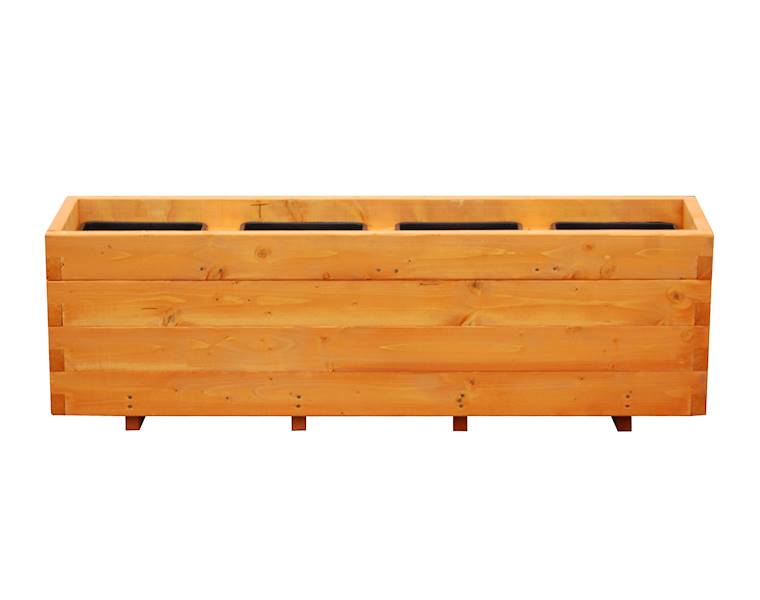 DOMINO donica 124x31x39cm, 4 wkłady, lazura pinia