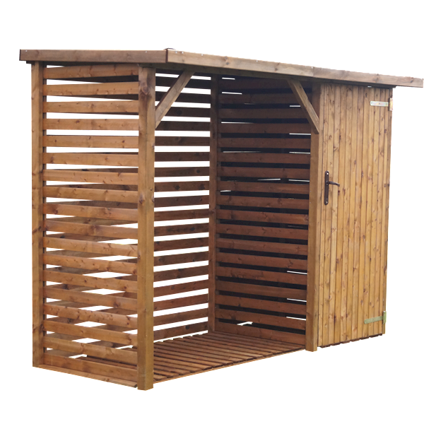 Bergen szopka opałowa z szafą 250x95x190cm impregnacja brązowa
