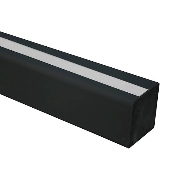 MONT BLANC słupek gładki z aluminium 9x9x190cm, główka prostocięta, lazura czarna